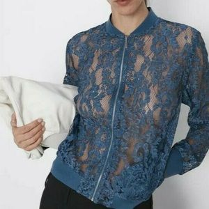 ZARA lace bomber jacket